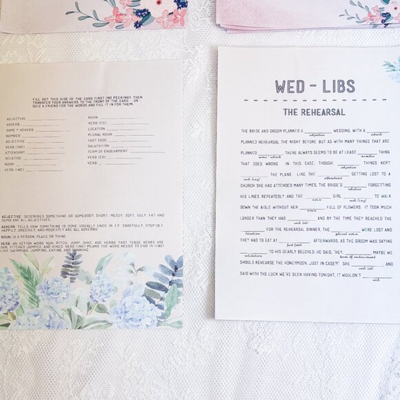 Wedding Guest Table Top MadLibs WEDLIBS Series Fill In The Blank Game Reception - Picture 7 of 7